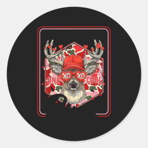 You're One Cool Buck Camouflage Valentine's Day Hu Classic Round Sticker