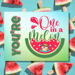 You're One in a Melon Hamster Thinking of You Postcard