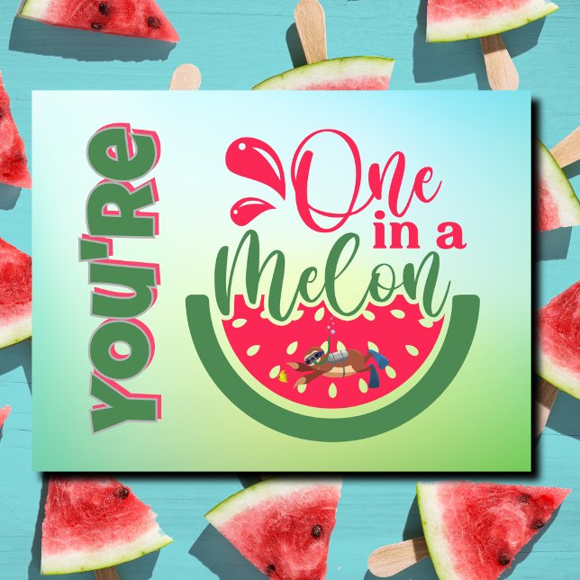 You're One in a Melon Sloth Thinking of You Postcard (Creator Uploaded)