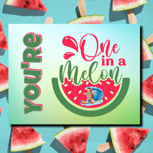 You're One in a Melon Turtle Thinking of You Postcard