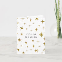 You're One in a Million- Gold Stars Card