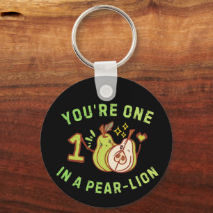 You're One In A Pear-Lion Pear Pun Key Ring