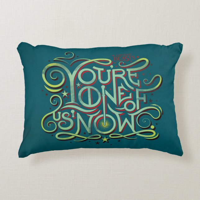 You're One Of Us Now Green Graphic Decorative Cushion (Front)