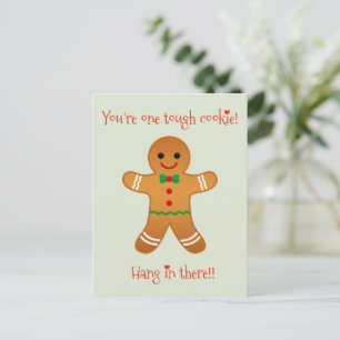 You're one tough Cookie - Get well Christmas Holiday Postcard