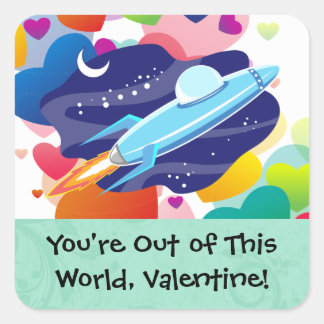 You're Out of this World Valentine Square Sticker