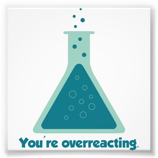You're Overreacting Chemistry Science Beaker Photo Print (Front)