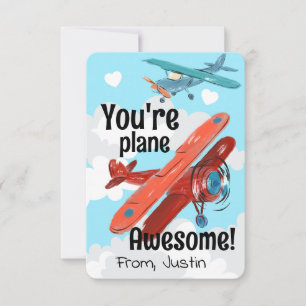 You're Plane Awesome Airplanes Valentine Invitation