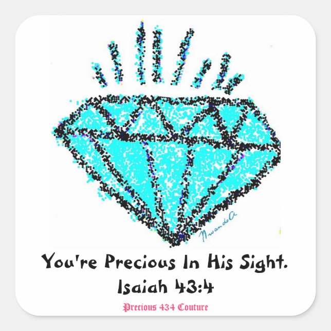 You're Precious Sticker - Turquoise/Pink/Black (Front)