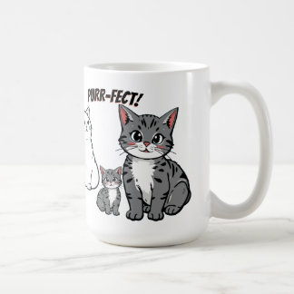 You're Purr-fect Animated Cat and Hearts Coffee Mug