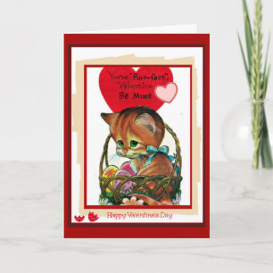 You're Purr-fect Valentine Vivtage Card