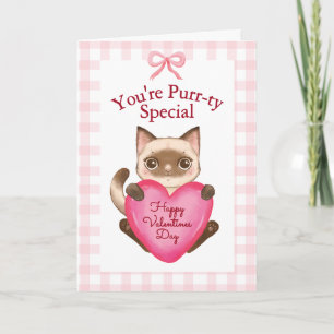 You're Purr-ty Special Kitty Cat Valentine's Day Card