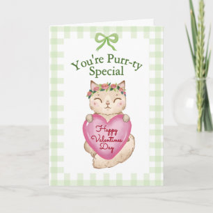 You're Purr-ty Special Kitty Cat Valentine's Day N Card