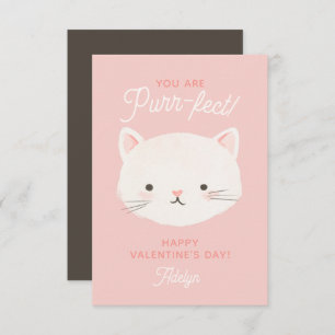 You're Purrfect Kitty Cat Classroom Valentine Day Card