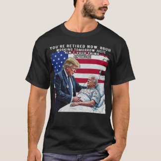 You're Retired Retro American Flag Funny Joke  T-Shirt