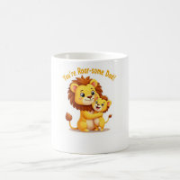 You're Roar-some Dad Mug 🦁 Cute Lion Coffee 