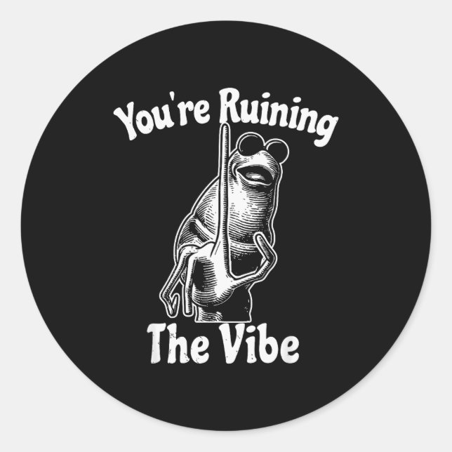 You're Ruining The Vibe Funny Marcus The Worm Meme Classic Round Sticker (Front)