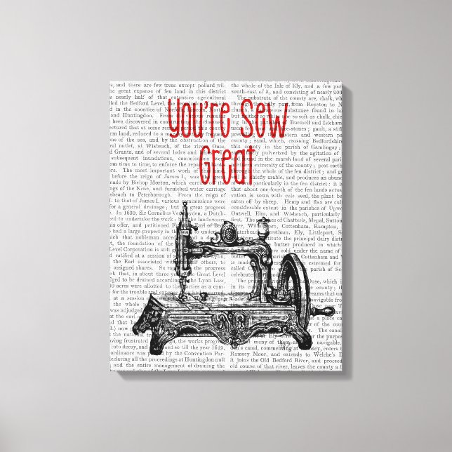 You're Sew Great Illustration Canvas Print (Front)