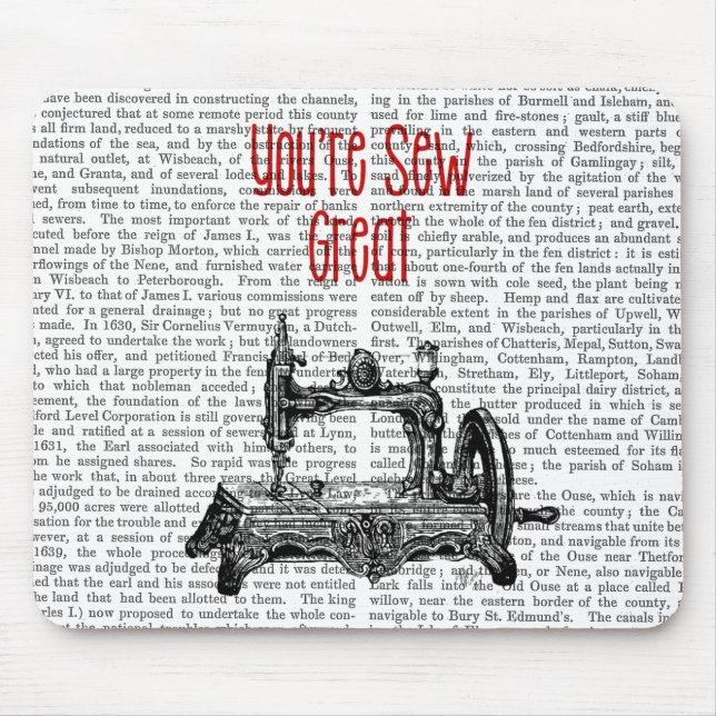 You're Sew Great Illustration Mouse Mat (Front)