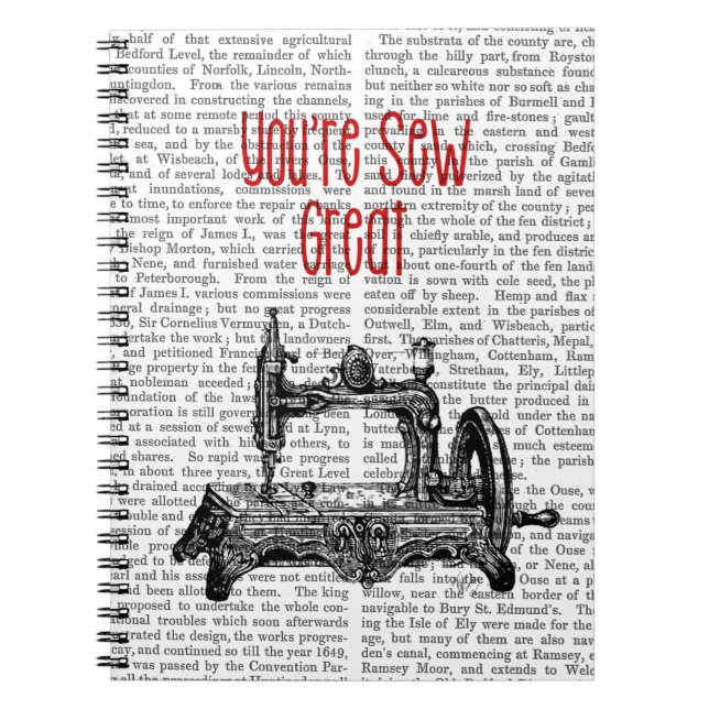 You're Sew Great Illustration Notebook (Front)