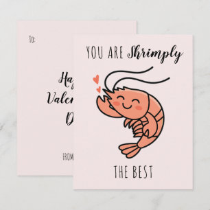 You're Shrimply The Best Cute Kids Valentine's Day Card