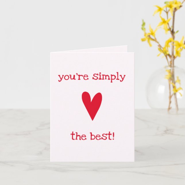 You're simply the best! | Red Heart Father's Day Card (Yellow Flower)