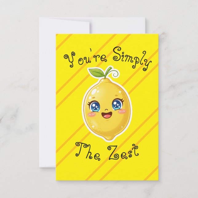 You're Simply The Zest Food Pun Thank You Card (Front)