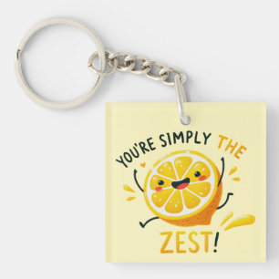 You're Simply the Zest" Lemon Design  Key Ring