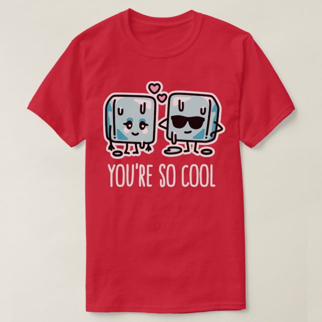 Youre so cool Cube ice lovers pun Kawaii couple T-Shirt (Design Front)