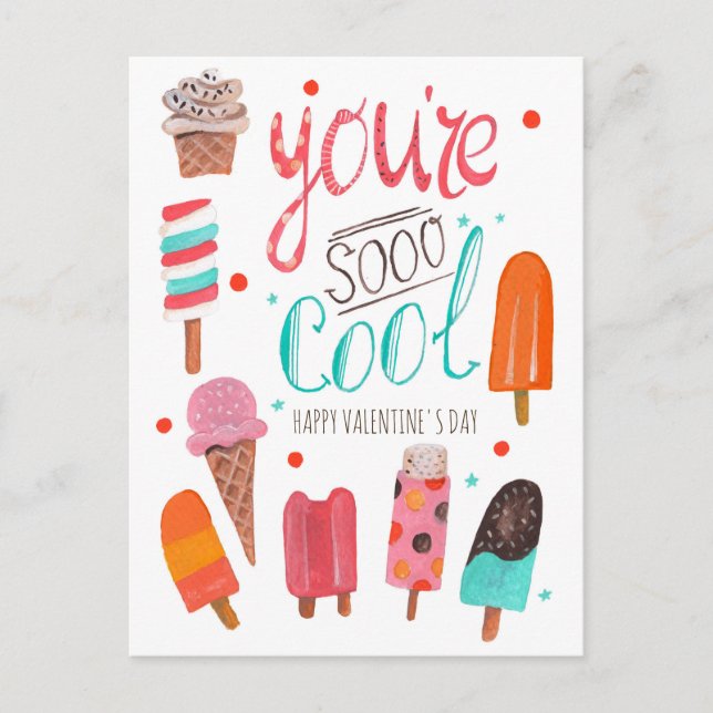 You're So Cool | Valentine | Classroom Postcard (Front)