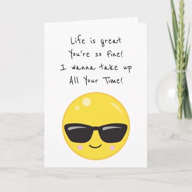 You're So Fine Bad Poetry Day Cute Poem Card (Front)