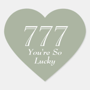 You're So Lucky 777 Heart Stickers