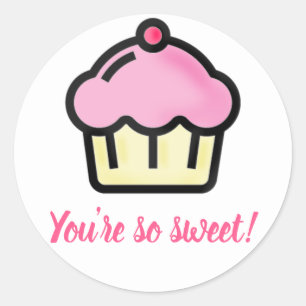 You're so sweet! Cupcake Valentine's Day Stickers