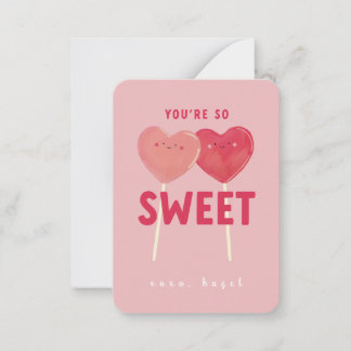 You're So Sweet Kids Classroom Valentine Card