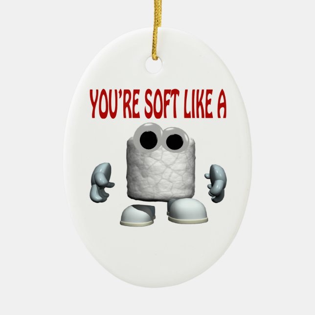 Youre Soft Like A Marshmallow Ceramic Tree Decoration (Front)