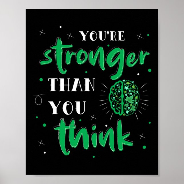 You're Stronger Than You Think Mental Health Autis Poster (Front)
