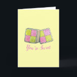 You're Sweet British Battenburg Cake Slice Dessert Card<br><div class="desc">Design features an original marker illustration of a traditional British battenberg cake, consisting of light sponge, jam, and marzipan. This design is also available on other products. Lots of additional British food-themed art is also available from this shop. Don't see what you're looking for? Contact Rebecca to have something created...</div>