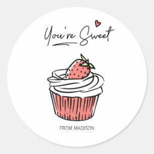 You're Sweet Cupcake Valentine Sticker