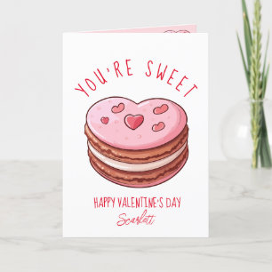 You're Sweet Happy Valentine's Day Macaron Cookies Holiday Card