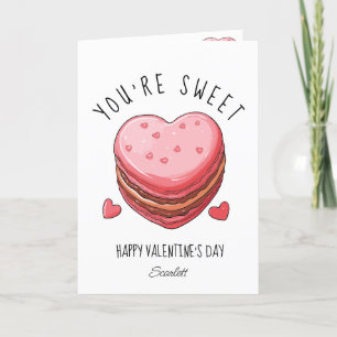 You're Sweet Happy Valentine's Day Macarons Cookie Holiday Card