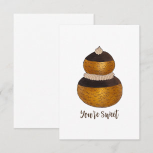 You're Sweet Thank You Cream Puff Choux Bun Pastry Card
