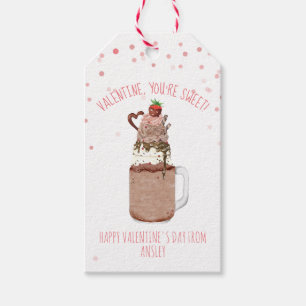 You're Sweet Valentine Chocolate Milkshake Gift Tags