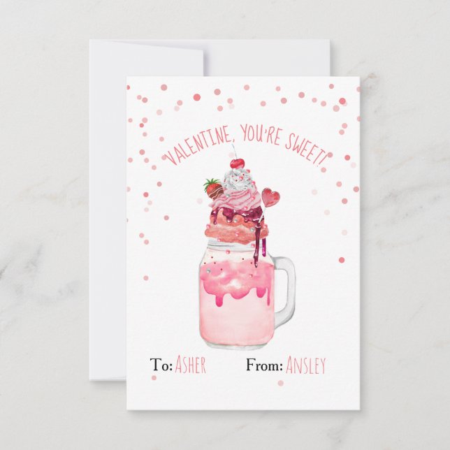 You're Sweet Valentine Strawberry Crazy Milkshake (Front)