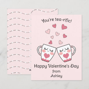 You're Tea-rific Cute Kids Class Valentine's Day  Holiday Card