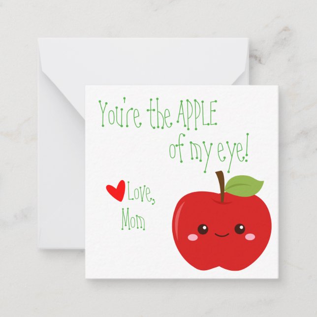 You're the Apple of My Eye Lunchbox Note Cards (Front)