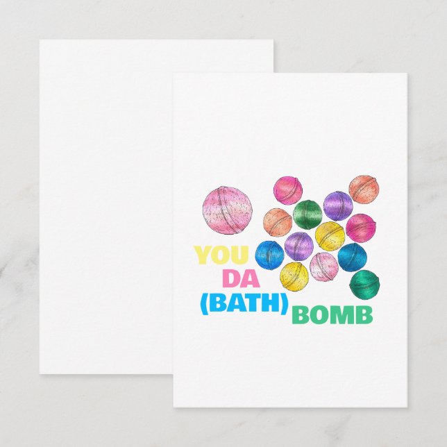You're The (Bath) Bomb Funny Illustrated Thank You Card (Front/Back)
