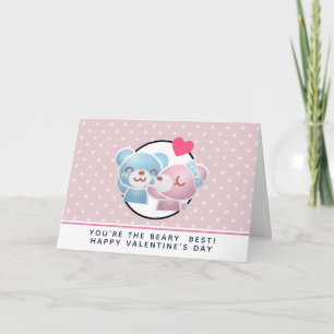 You're the Beary Best Kissing Bears Valentine's Card