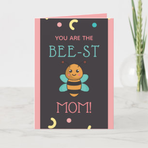 You're The Bee-st Mum Funny Pun Mother's Day Brown Holiday Card