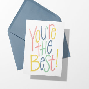 You're the best colourful thank you card