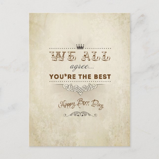 You're the best, Happy Boss's Day Postcard (Front)