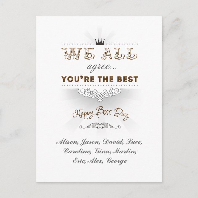You're the best, Happy Boss's Day Postcard (Front)